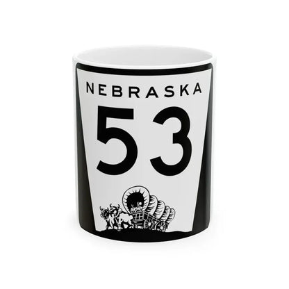 N-53 (Nebraska) (Road Sign) White Coffee Mug 11oz - Go Mug Yourself