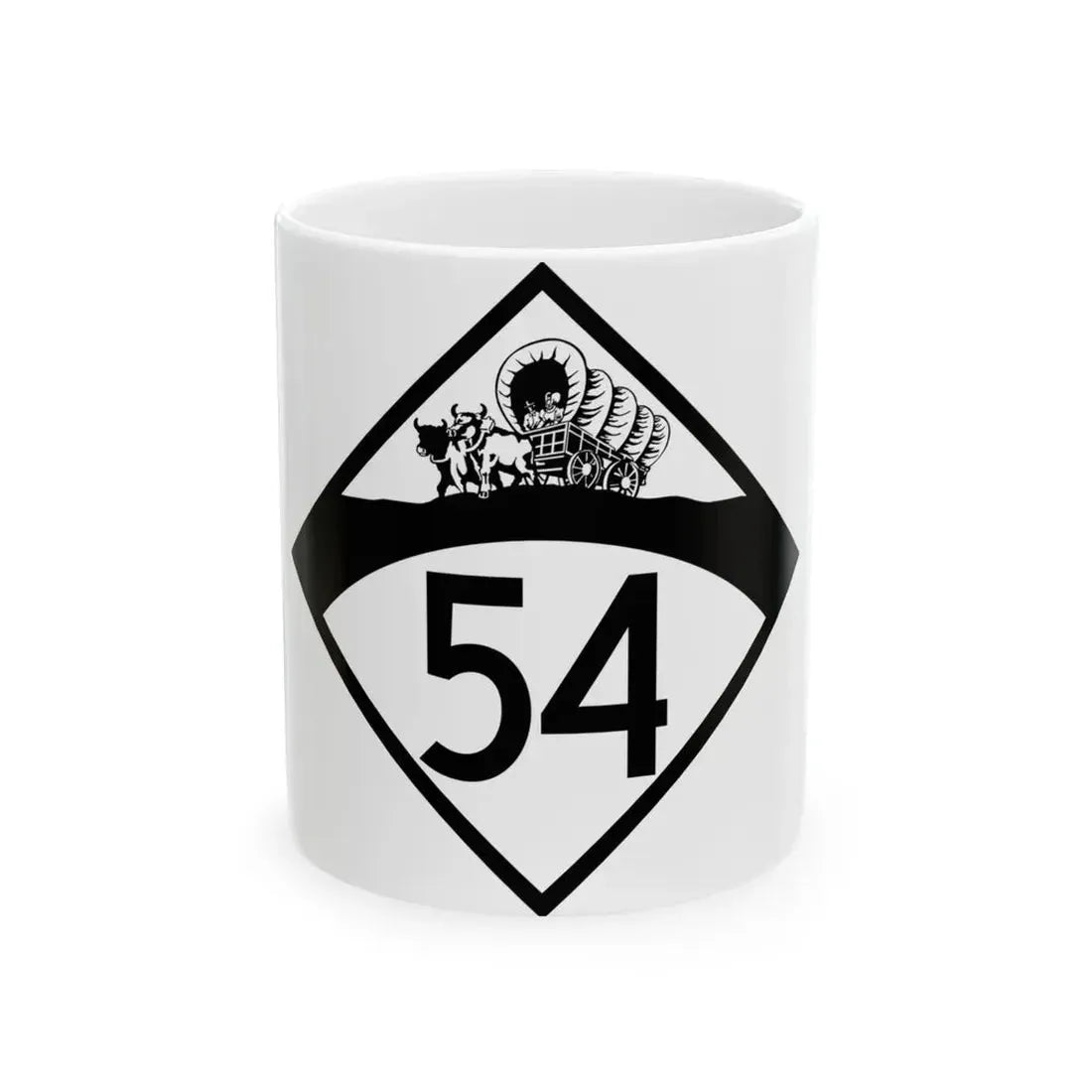 N-54 1950 (Nebraska) (Road Sign) White Coffee Mug 11oz - Go Mug Yourself