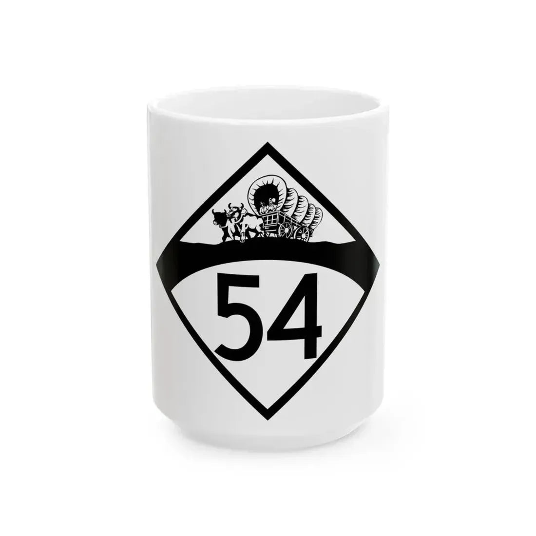 N-54 1950 (Nebraska) (Road Sign) White Coffee Mug 15oz - Go Mug Yourself