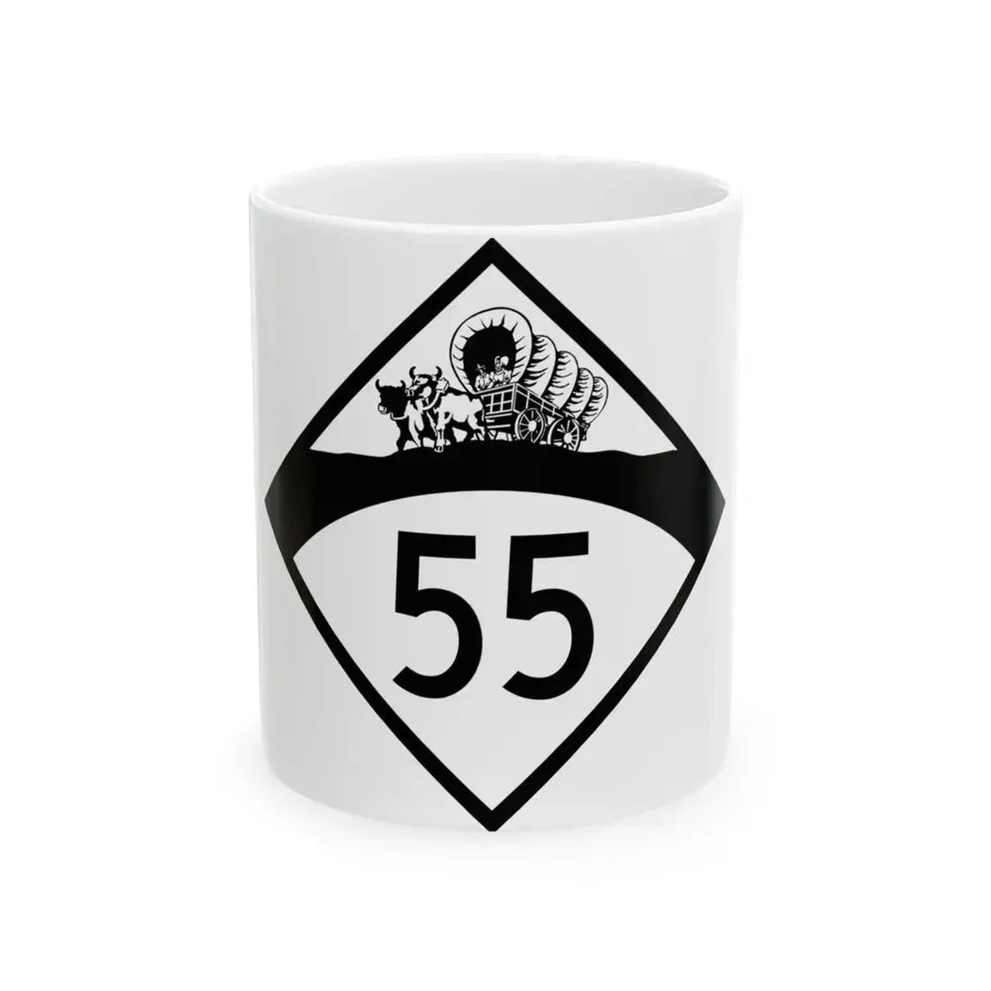 N-55 1950 (Nebraska) (Road Sign) White Coffee Mug 11oz - Go Mug Yourself