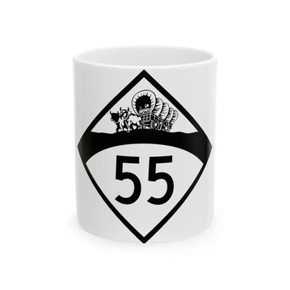 N-55 1950 (Nebraska) (Road Sign) White Coffee Mug 11oz - Go Mug Yourself