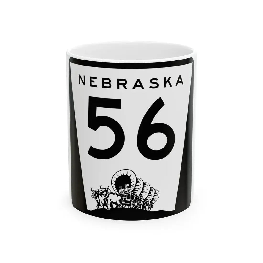 N-56 (Nebraska) (Road Sign) White Coffee Mug 11oz - Go Mug Yourself
