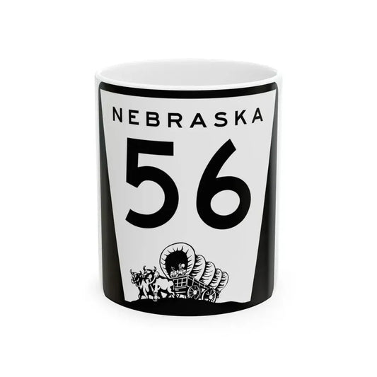N-56 (Nebraska) (Road Sign) White Coffee Mug 11oz - Go Mug Yourself
