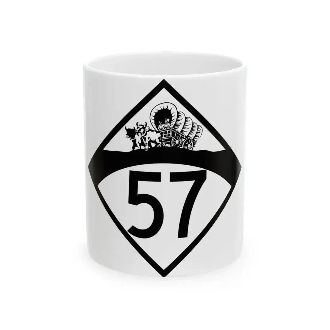 N-57 1950 (Nebraska) (Road Sign) White Coffee Mug 11oz - Go Mug Yourself