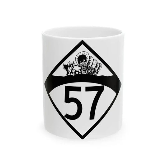N-57 1950 (Nebraska) (Road Sign) White Coffee Mug 11oz - Go Mug Yourself