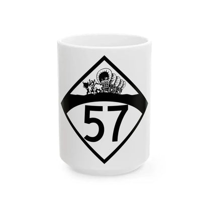 N-57 1950 (Nebraska) (Road Sign) White Coffee Mug 15oz - Go Mug Yourself