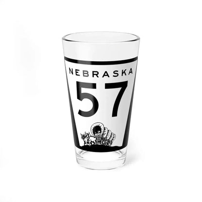 N-57 (Nebraska) (Road Sign) Pint Glass 16oz 16oz - Go Mug Yourself