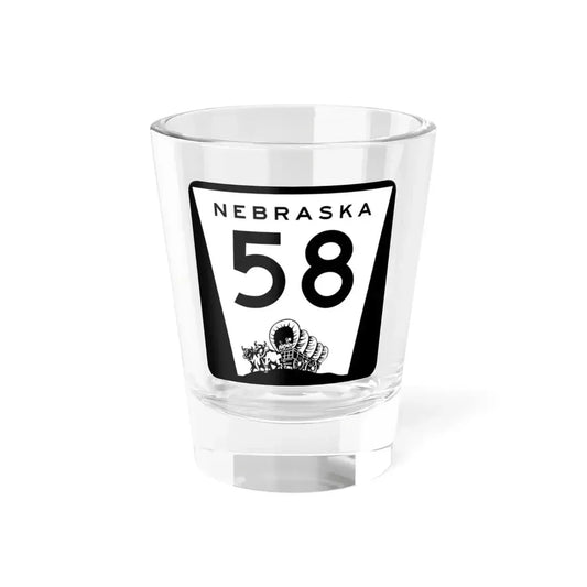 N-58 (Nebraska) (Road Sign) Shot Glass 1.5oz 1.5oz - Go Mug Yourself