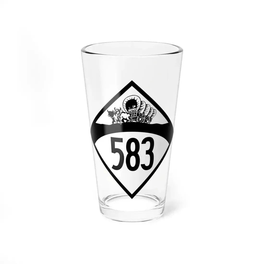 N-583 1950 (Nebraska) (Road Sign) Pint Glass 16oz 16oz - Go Mug Yourself