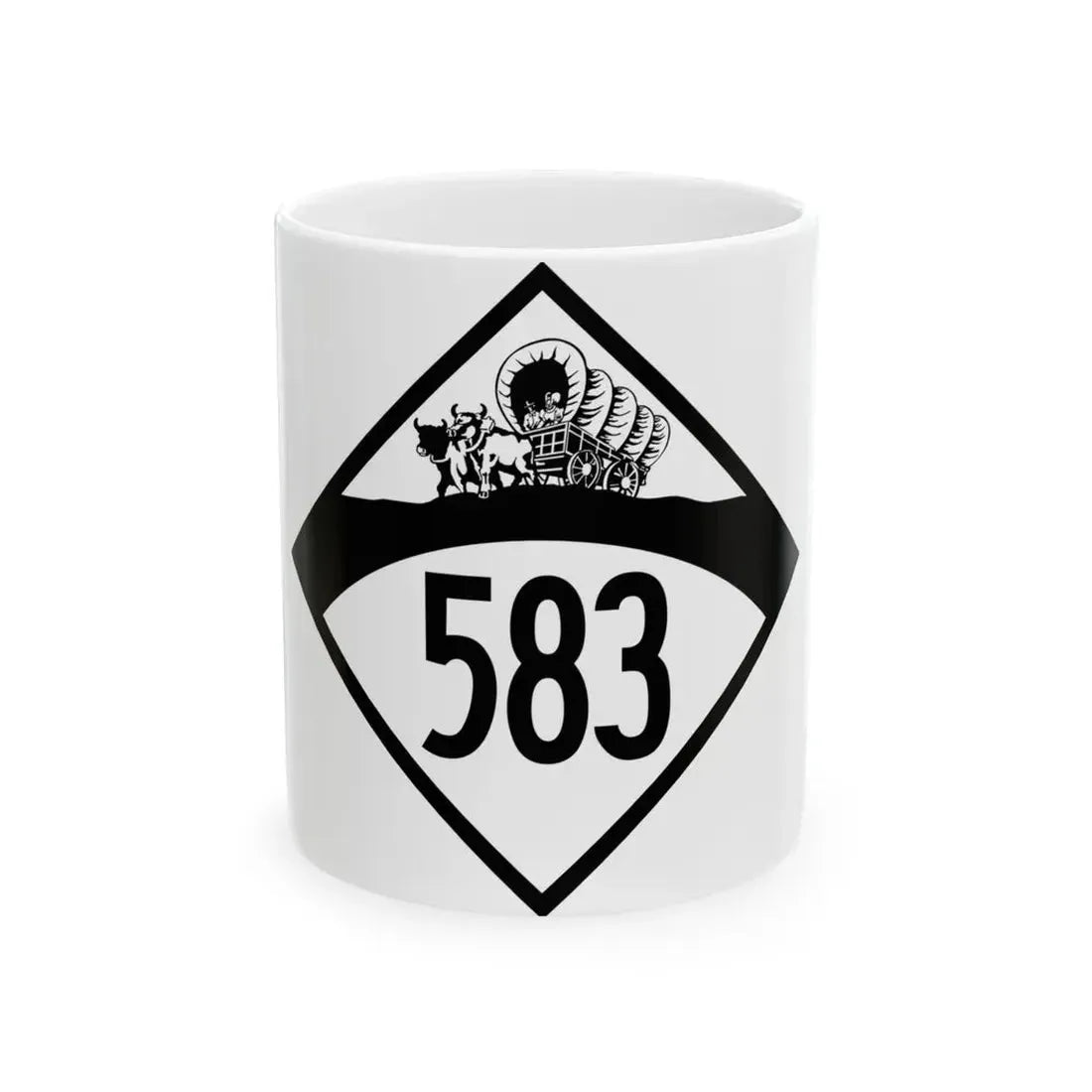 N-583 1950 (Nebraska) (Road Sign) White Coffee Mug 11oz - Go Mug Yourself