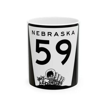 N-59 (Nebraska) (Road Sign) White Coffee Mug 11oz - Go Mug Yourself