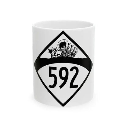 N-592 1950 (Nebraska) (Road Sign) White Coffee Mug 11oz - Go Mug Yourself