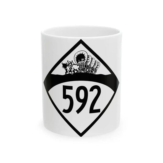 N-592 1950 (Nebraska) (Road Sign) White Coffee Mug 11oz - Go Mug Yourself