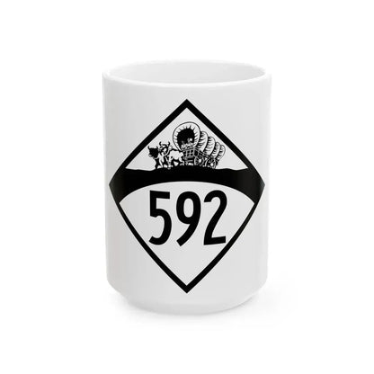 N-592 1950 (Nebraska) (Road Sign) White Coffee Mug 15oz - Go Mug Yourself