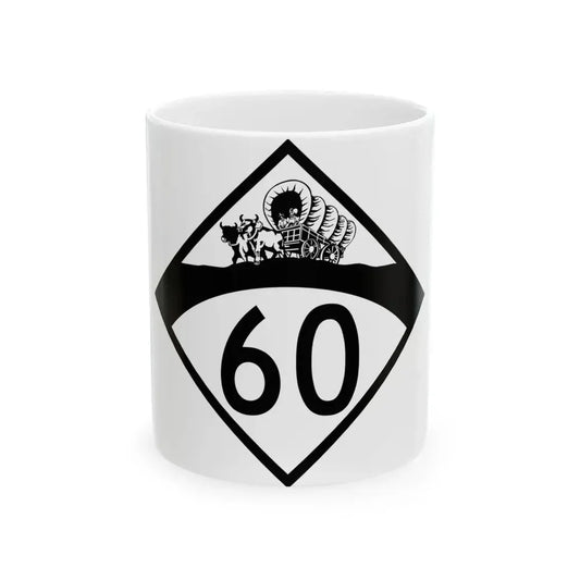 N-60 1950 (Nebraska) (Road Sign) White Coffee Mug 11oz - Go Mug Yourself