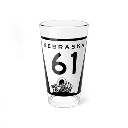 N-61 (Nebraska) (Road Sign) Pint Glass 16oz 16oz - Go Mug Yourself