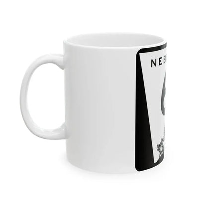 N-61 (Nebraska) (Road Sign) White Coffee Mug - Go Mug Yourself