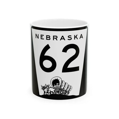 N-62 (Nebraska) (Road Sign) White Coffee Mug 11oz - Go Mug Yourself