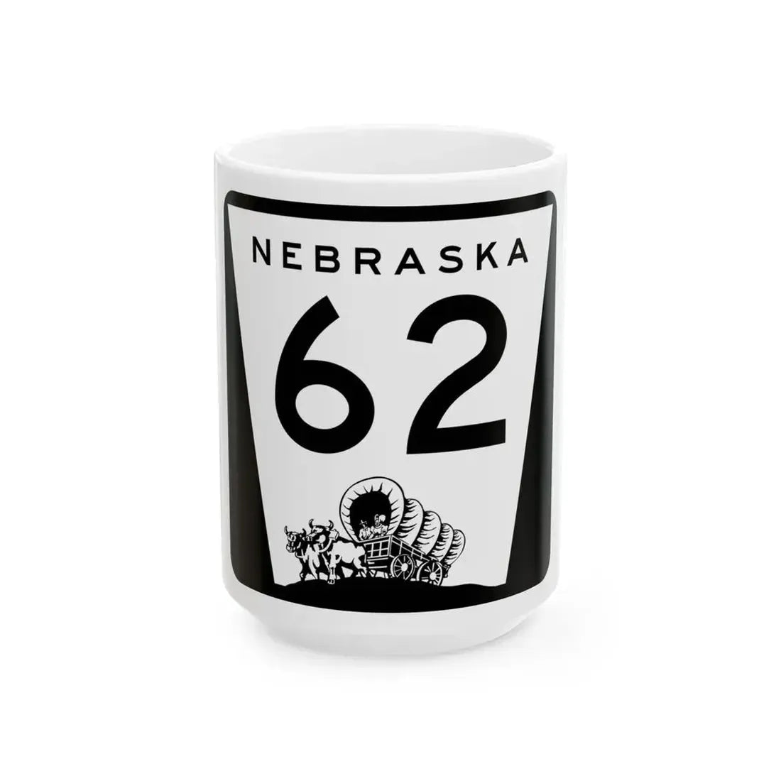 N-62 (Nebraska) (Road Sign) White Coffee Mug 15oz - Go Mug Yourself