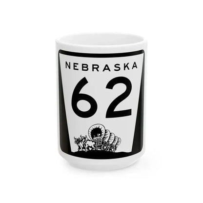 N-62 (Nebraska) (Road Sign) White Coffee Mug 15oz - Go Mug Yourself