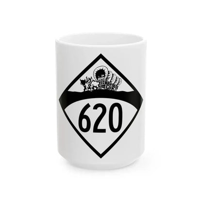 N-620 1950 (Nebraska) (Road Sign) White Coffee Mug 15oz - Go Mug Yourself