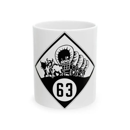 N-63 1926 (Nebraska) (Road Sign) White Coffee Mug 11oz - Go Mug Yourself