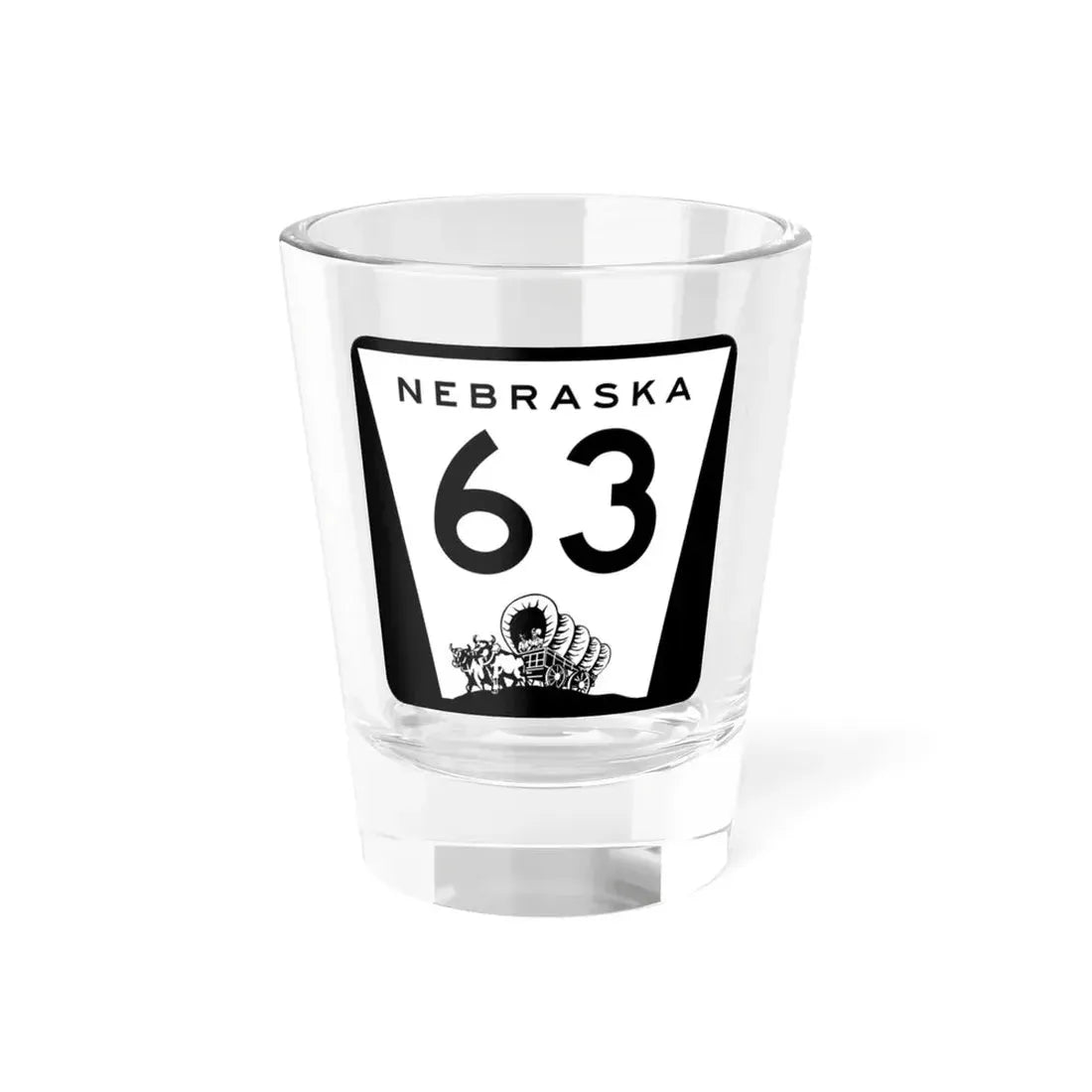 N-63 (Nebraska) (Road Sign) Shot Glass 1.5oz 1.5oz - Go Mug Yourself