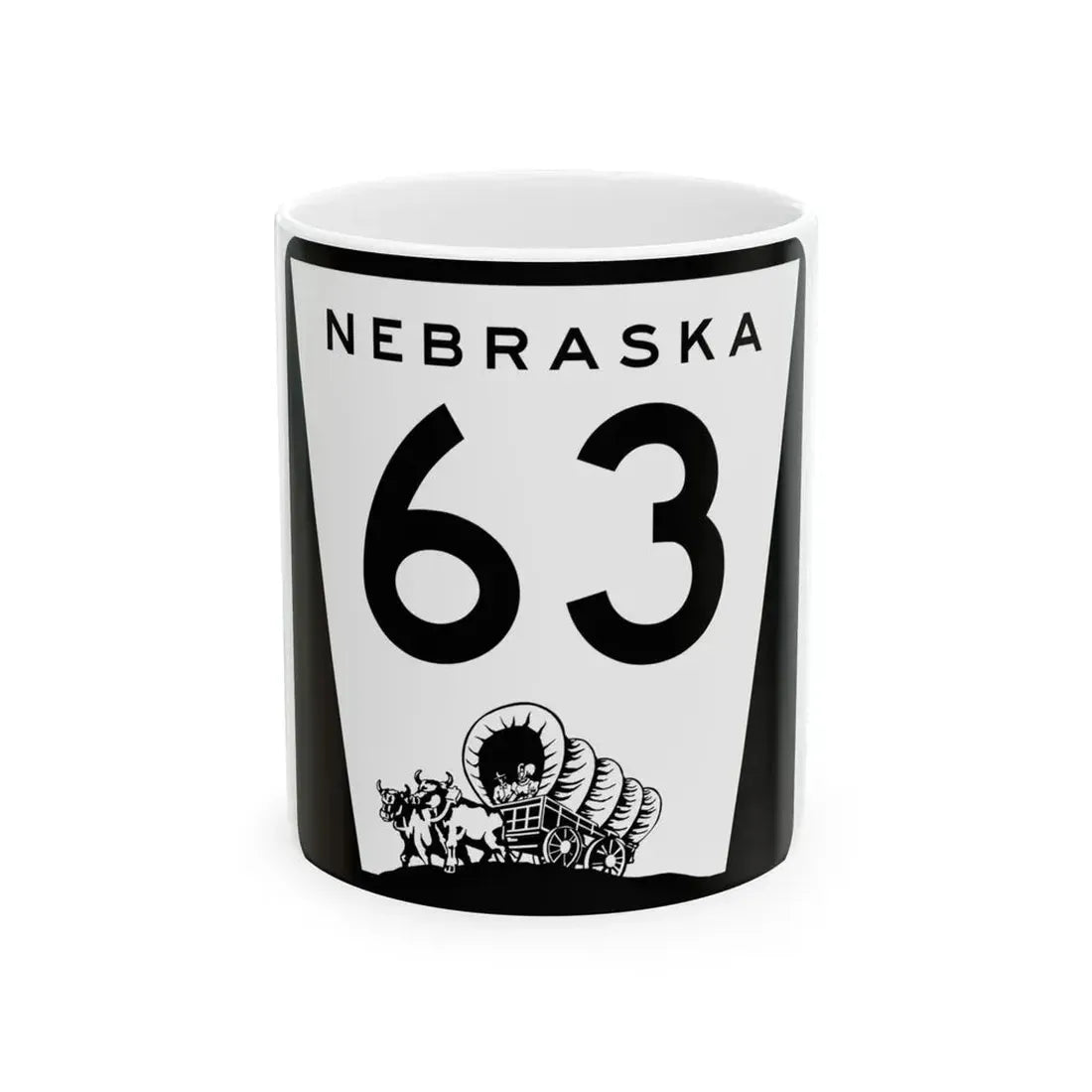 N-63 (Nebraska) (Road Sign) White Coffee Mug 11oz - Go Mug Yourself