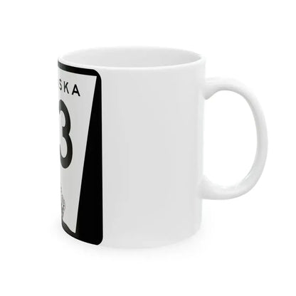 N-63 (Nebraska) (Road Sign) White Coffee Mug - Go Mug Yourself