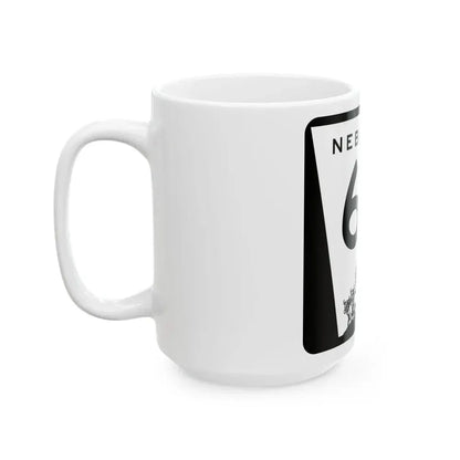 N-63 (Nebraska) (Road Sign) White Coffee Mug - Go Mug Yourself