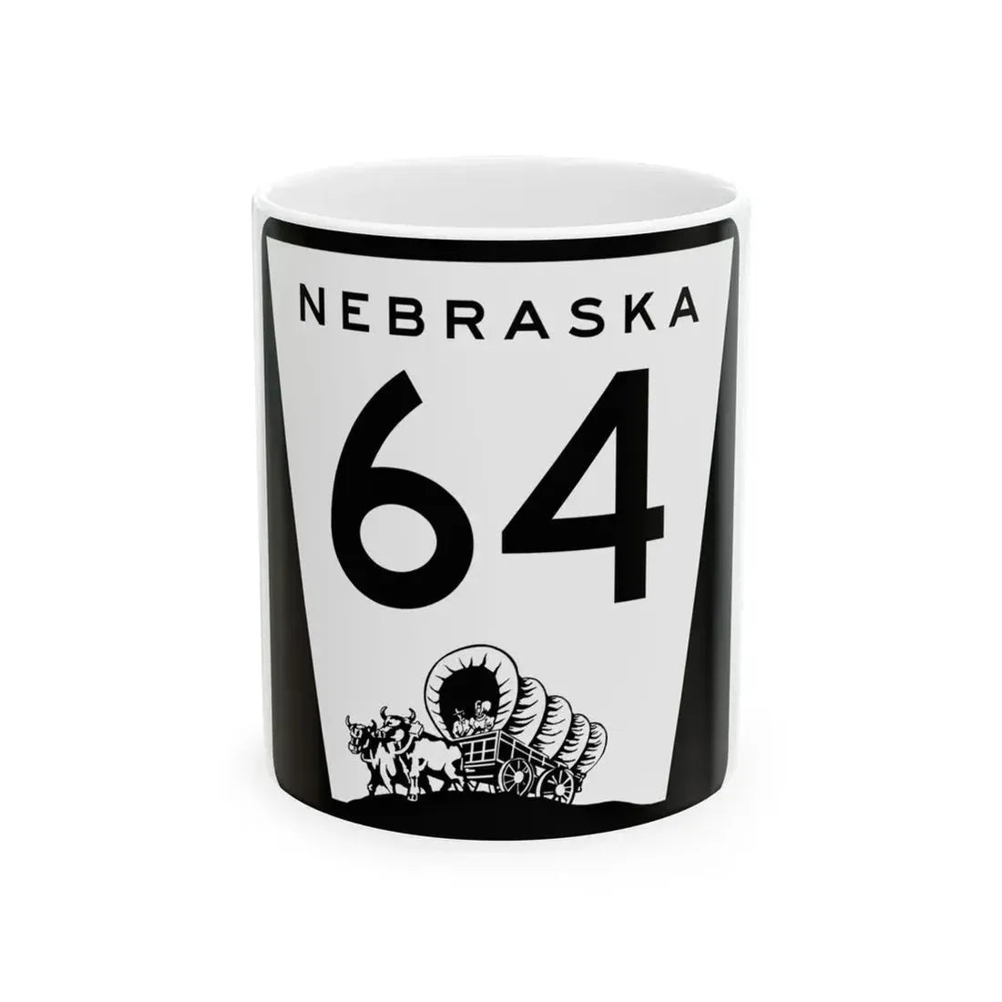 N-64 (Nebraska) (Road Sign) White Coffee Mug 11oz - Go Mug Yourself