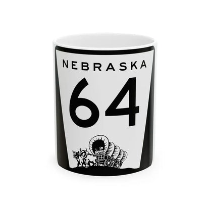 N-64 (Nebraska) (Road Sign) White Coffee Mug 11oz - Go Mug Yourself
