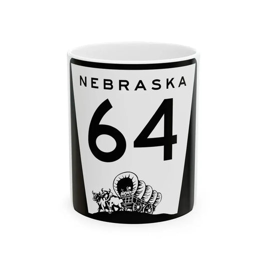 N-64 (Nebraska) (Road Sign) White Coffee Mug 11oz - Go Mug Yourself