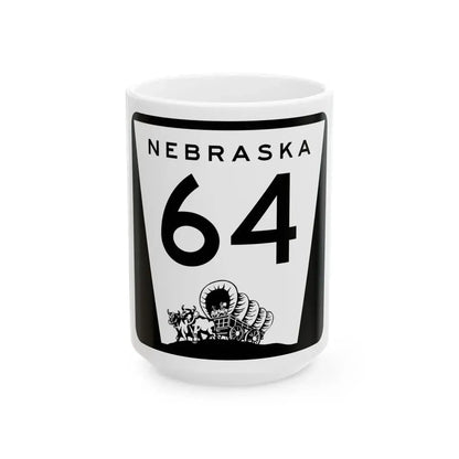 N-64 (Nebraska) (Road Sign) White Coffee Mug 15oz - Go Mug Yourself