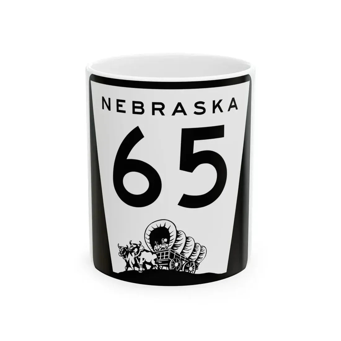 N-65 (Nebraska) (Road Sign) White Coffee Mug 11oz - Go Mug Yourself