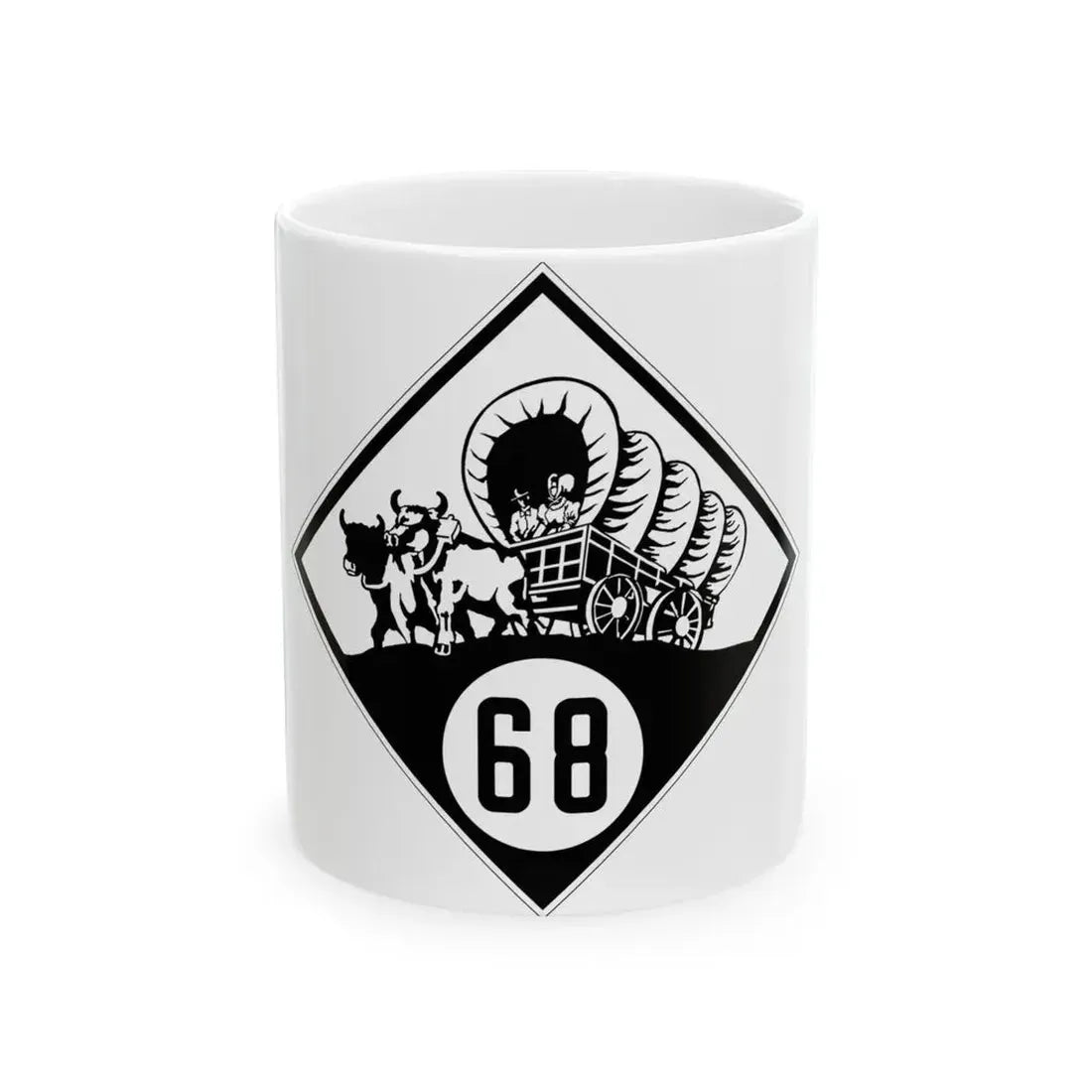 N-68 1926 (Nebraska) (Road Sign) White Coffee Mug 11oz - Go Mug Yourself