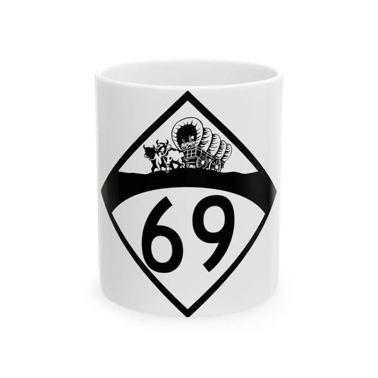 N-69 1950 (Nebraska) (Road Sign) White Coffee Mug 11oz - Go Mug Yourself