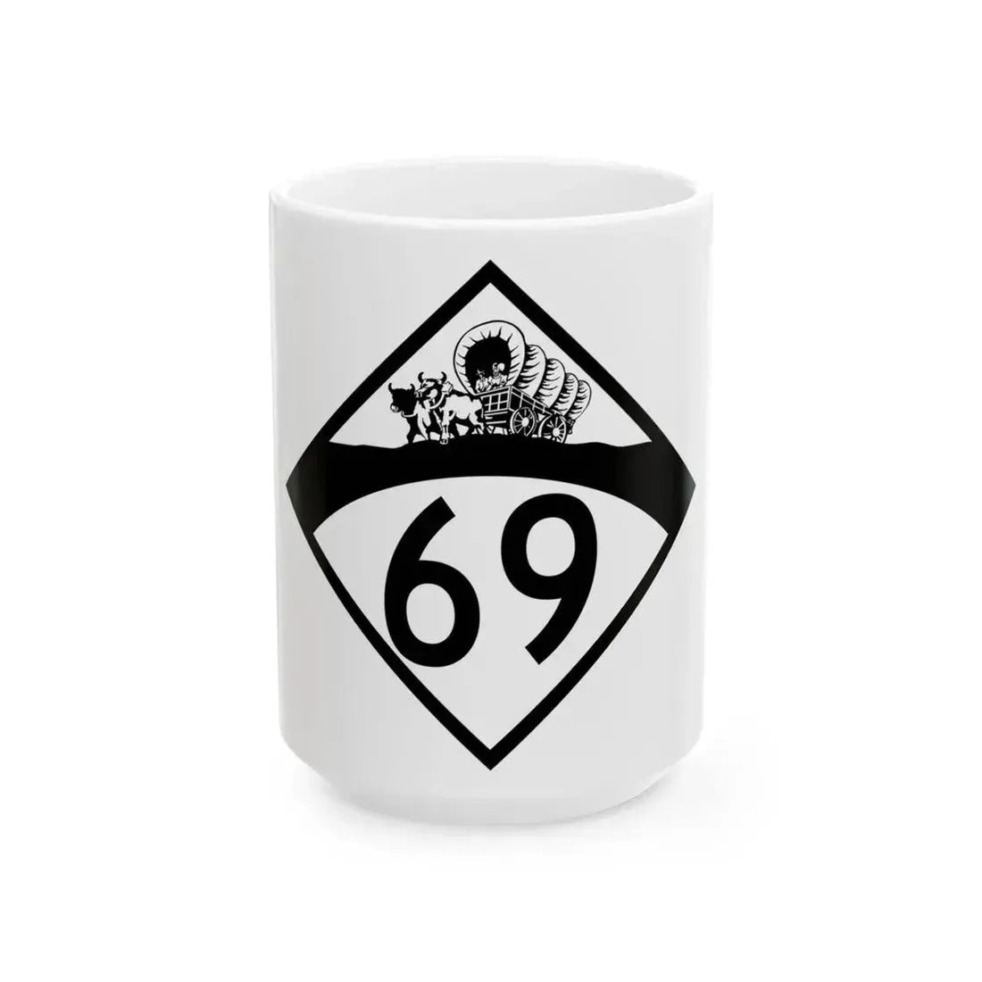N-69 1950 (Nebraska) (Road Sign) White Coffee Mug 15oz - Go Mug Yourself