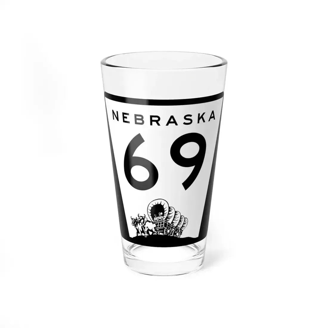 N-69 (Nebraska) (Road Sign) Pint Glass 16oz 16oz - Go Mug Yourself
