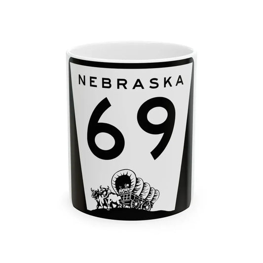 N-69 (Nebraska) (Road Sign) White Coffee Mug 11oz - Go Mug Yourself
