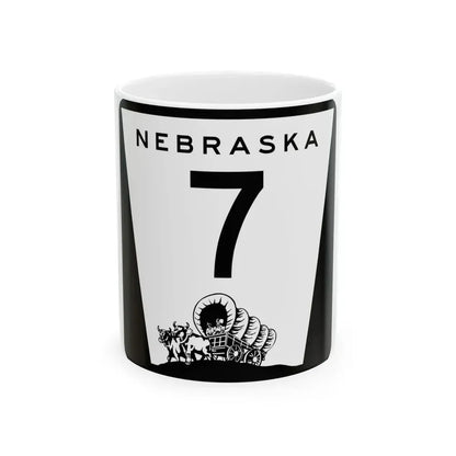 N-7 (Nebraska) (Road Sign) White Coffee Mug 11oz - Go Mug Yourself