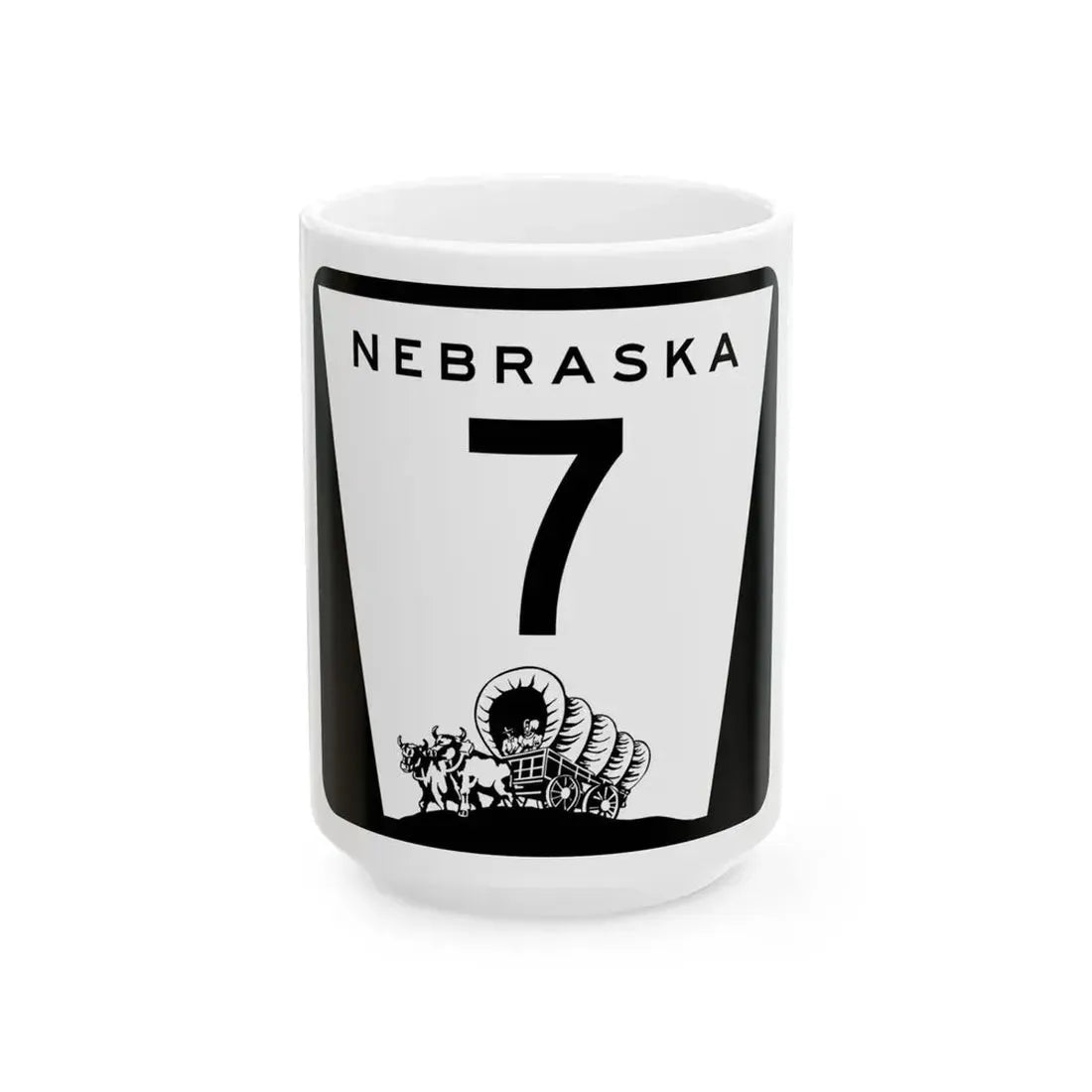 N-7 (Nebraska) (Road Sign) White Coffee Mug 15oz - Go Mug Yourself