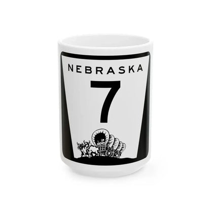 N-7 (Nebraska) (Road Sign) White Coffee Mug 15oz - Go Mug Yourself