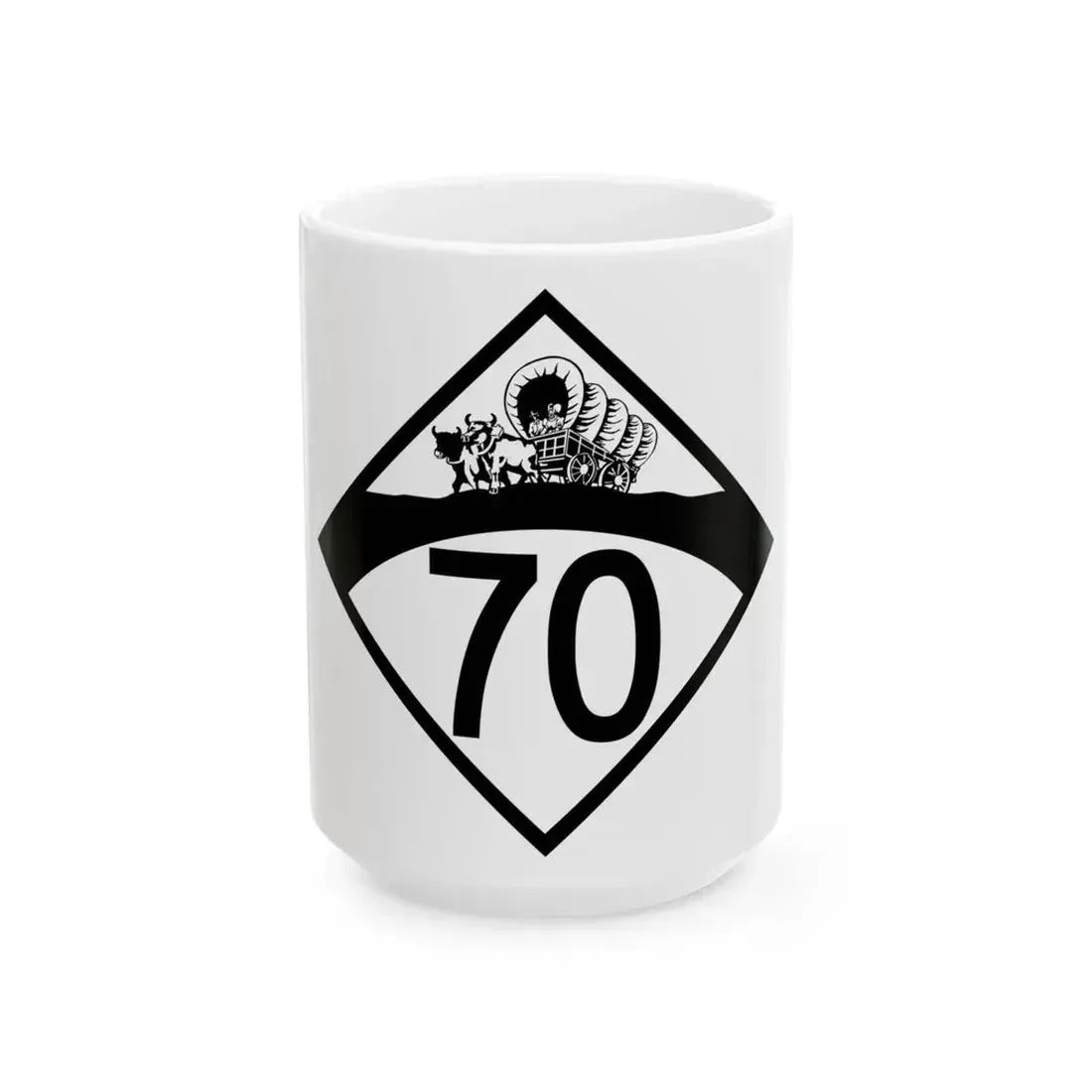 N-70 1950 (Nebraska) (Road Sign) White Coffee Mug 15oz - Go Mug Yourself