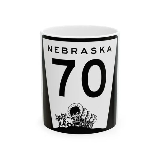 N-70 (Nebraska) (Road Sign) White Coffee Mug 11oz - Go Mug Yourself