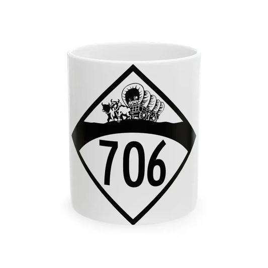 N-706 1950 (Nebraska) (Road Sign) White Coffee Mug 11oz - Go Mug Yourself