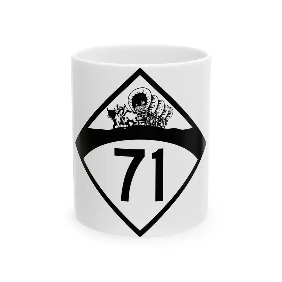 N-71 1950 (Nebraska) (Road Sign) White Coffee Mug 11oz - Go Mug Yourself