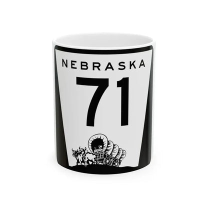 N-71 (Nebraska) (Road Sign) White Coffee Mug 11oz - Go Mug Yourself