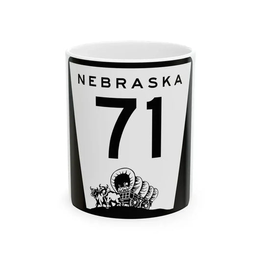 N-71 (Nebraska) (Road Sign) White Coffee Mug 11oz - Go Mug Yourself