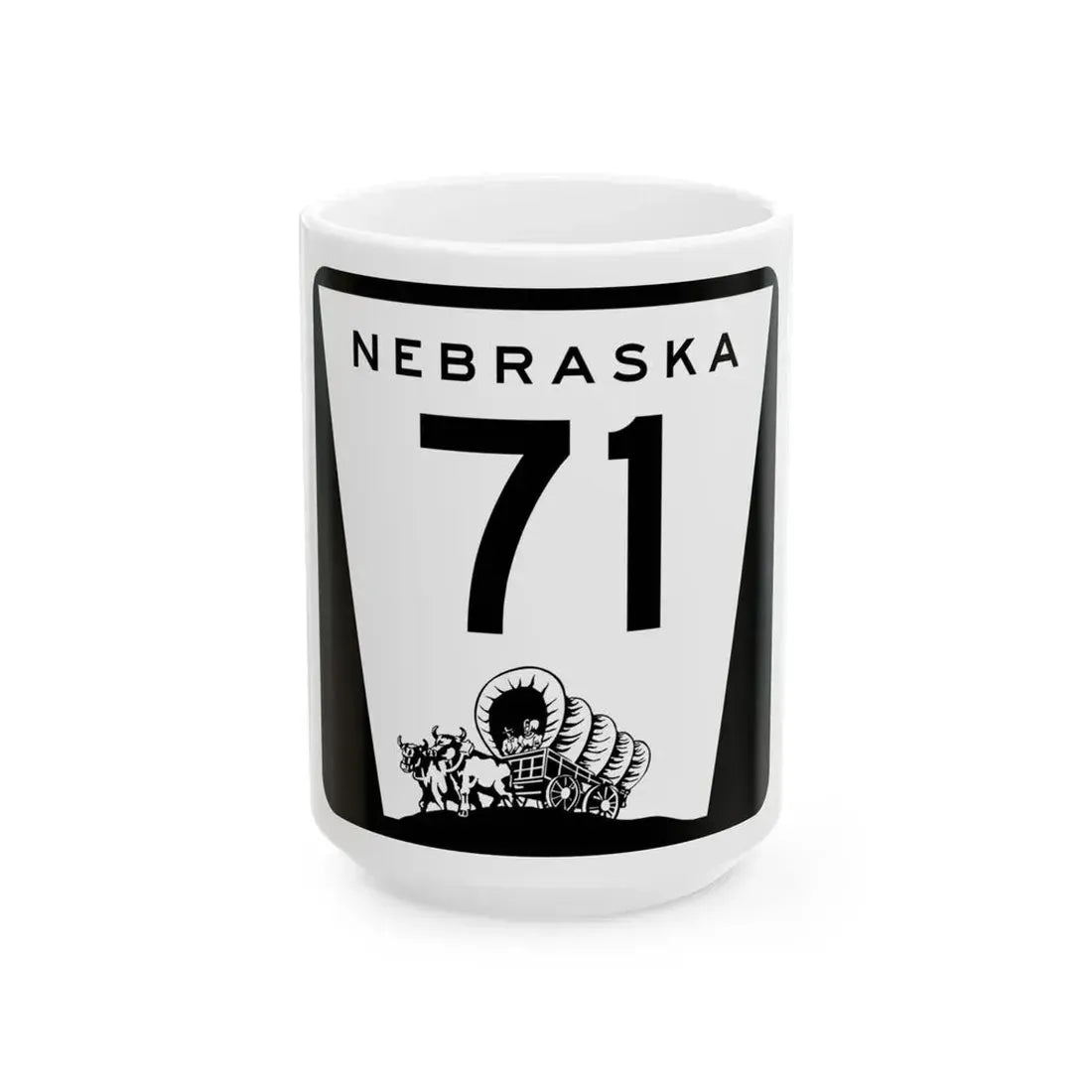N-71 (Nebraska) (Road Sign) White Coffee Mug 15oz - Go Mug Yourself